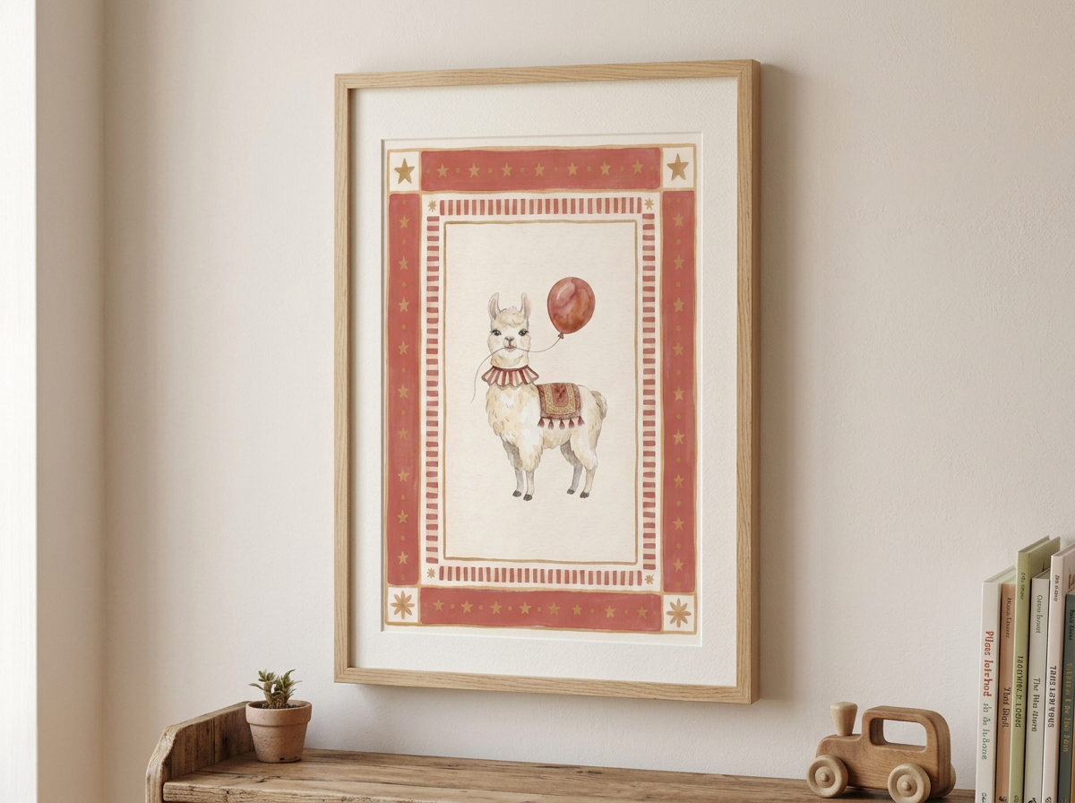 Lola Llama: Up, Up & Away | A3 Print