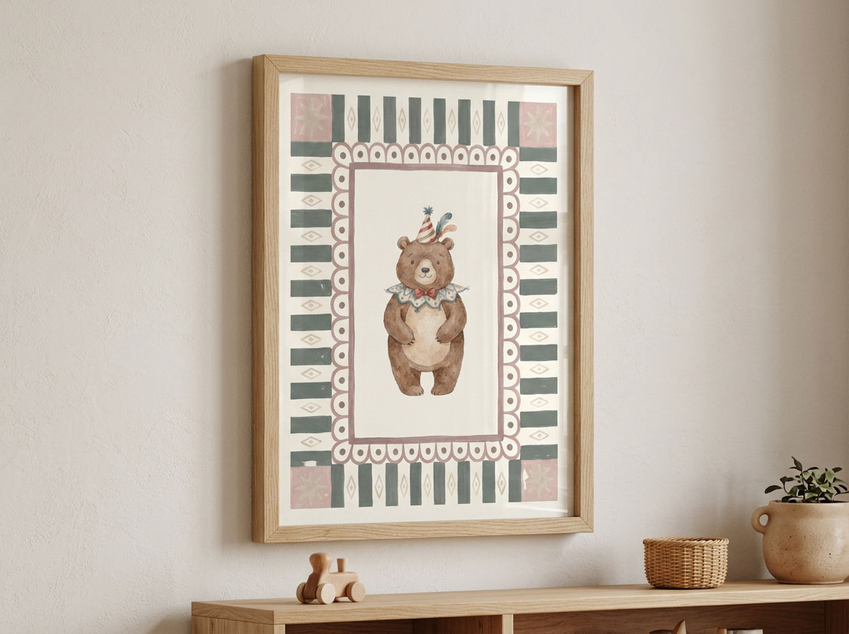 Bertie Bear: Party Best | A3 Print